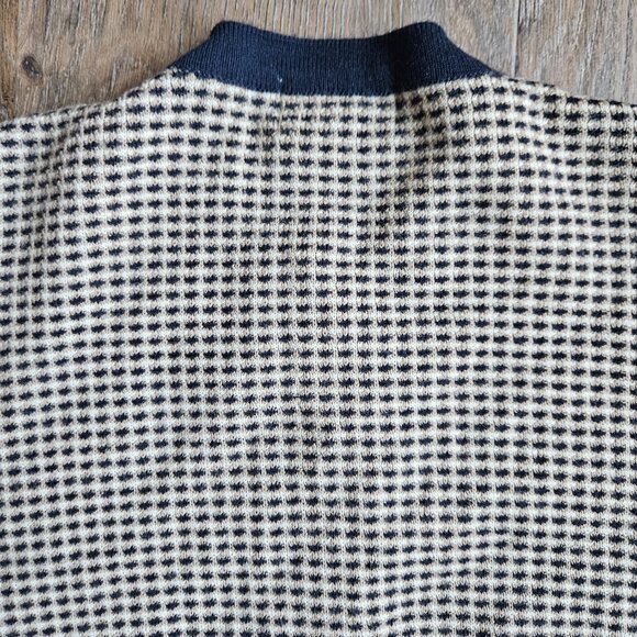 Vintage Christian Dior cardigan navy blue brown women's size small in very good - Picture 7 of 10